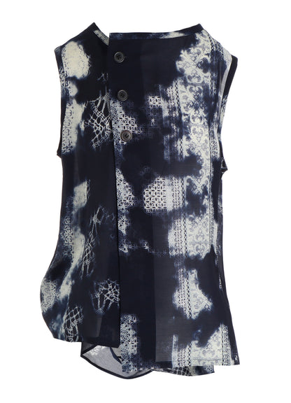 CUPRO/RAYON SLEEVELESS BLOUSE
