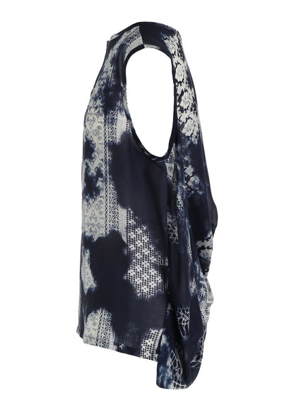 CUPRO/RAYON SLEEVELESS BLOUSE
