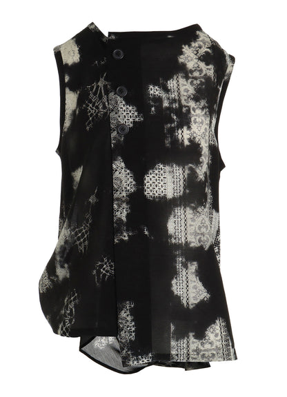 CUPRO/RAYON SLEEVELESS BLOUSE