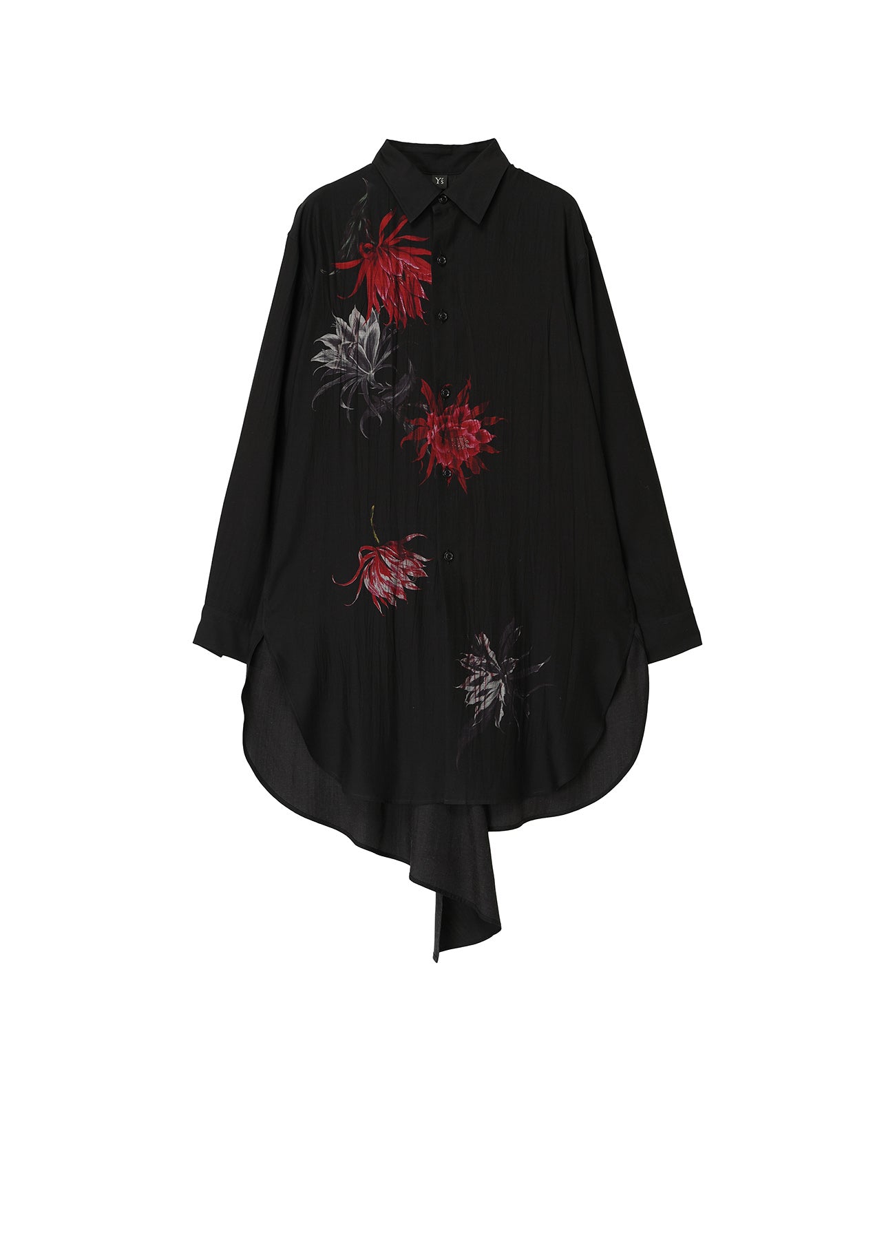 CUPRO DUNGAREE TWILL CACTUS FLOWER BLOUSE