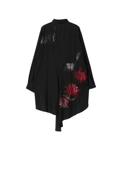 CUPRO DUNGAREE TWILL CACTUS FLOWER BLOUSE