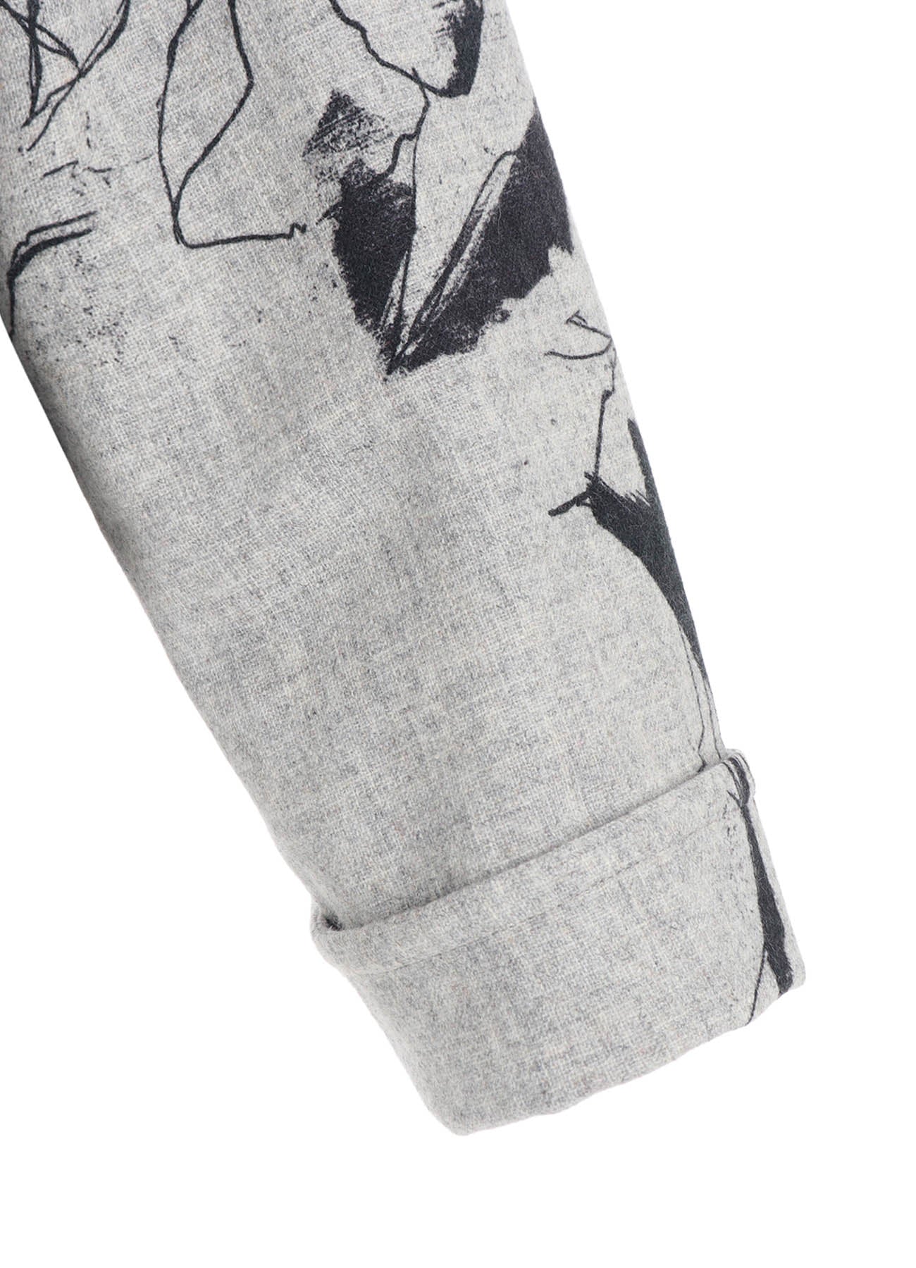 WOOL FLOWER PRINT WRAP COAT