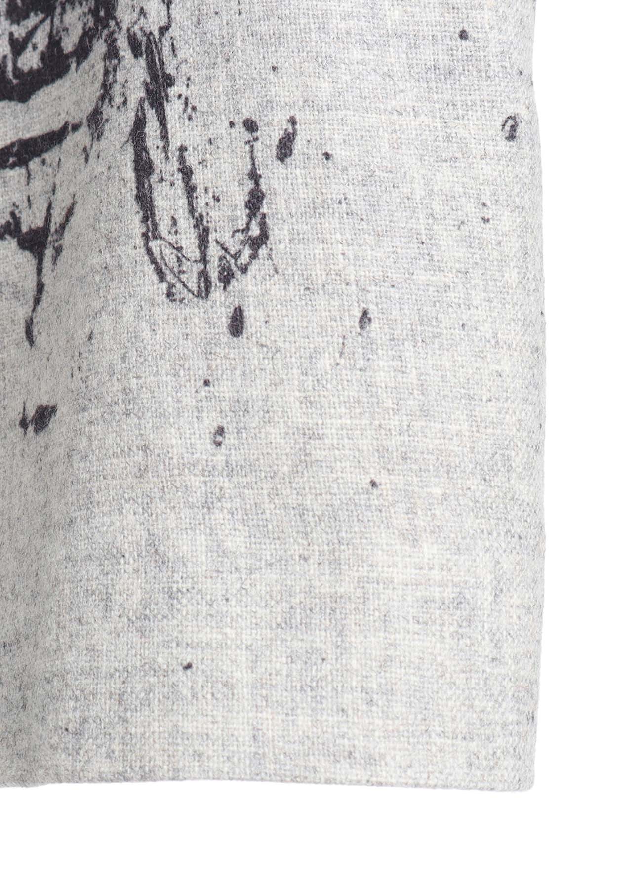 WOOL FLOWER PRINT WRAP COAT