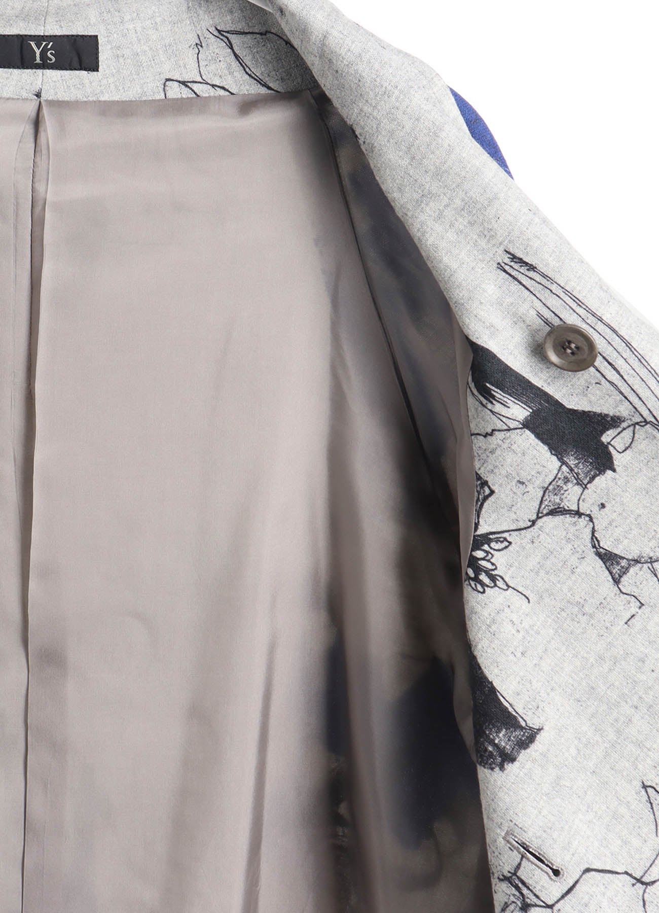 WOOL FLOWER PRINT WRAP COAT