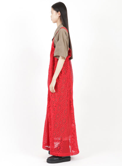 PATCHED TORCHON LACE SINGLE STRAP DRESS