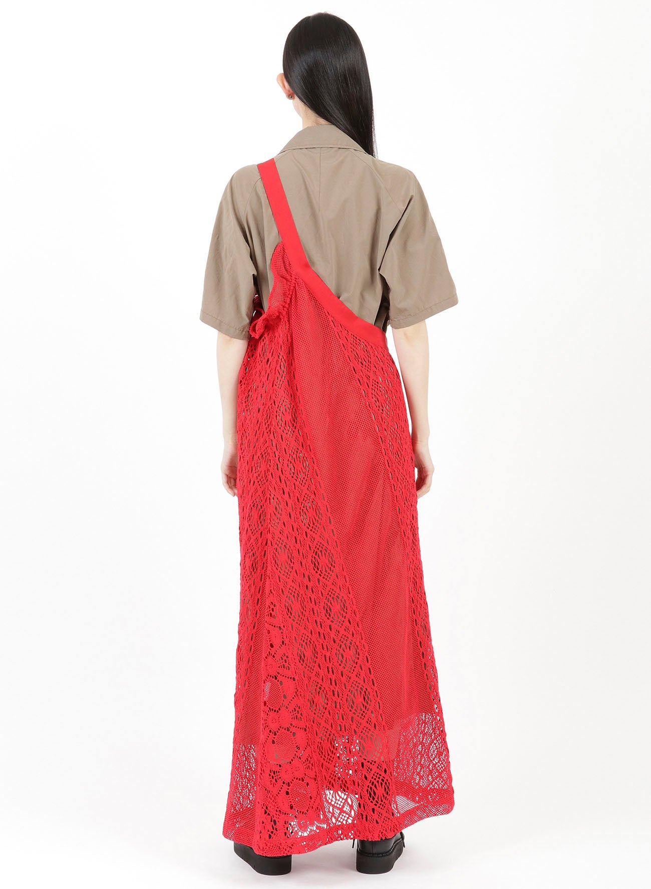 PATCHED TORCHON LACE SINGLE STRAP DRESS