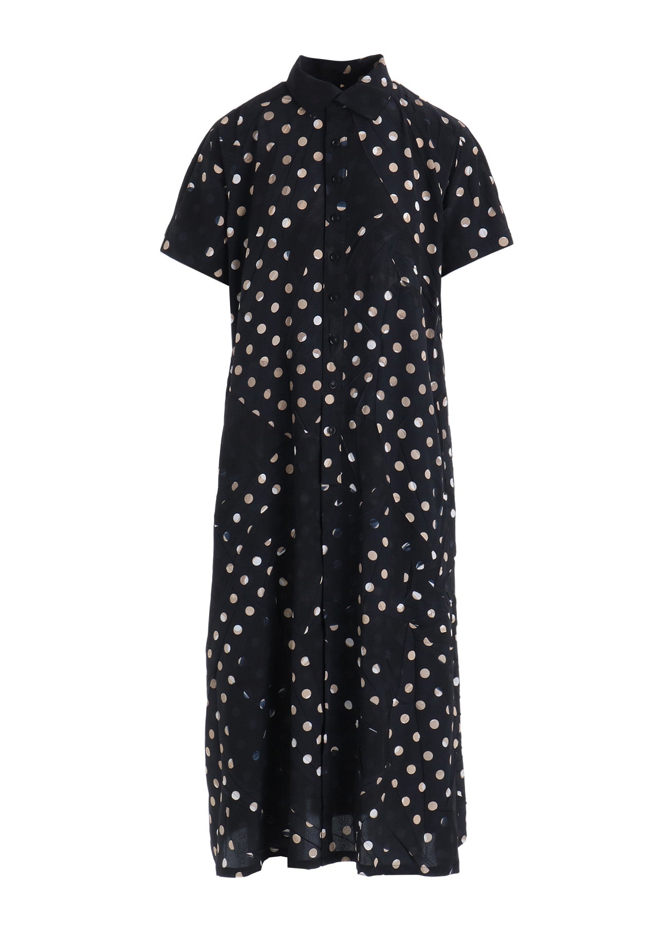 polyester shift dress Solid Color Short Sleeve Shirt Dress In Polyester Fabric Featuring Maxi Long Dress Length For Casual Streetwear