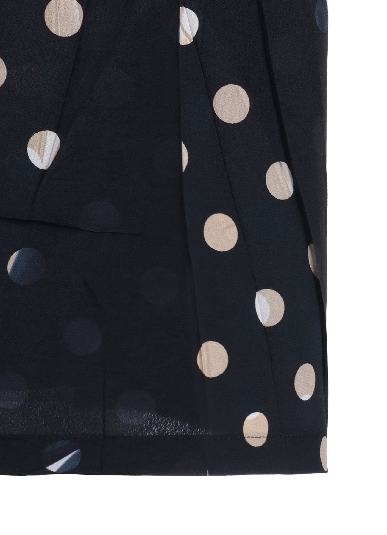 POLYESTER DECINE POLKA DOT PRINT SHIRT DRESS