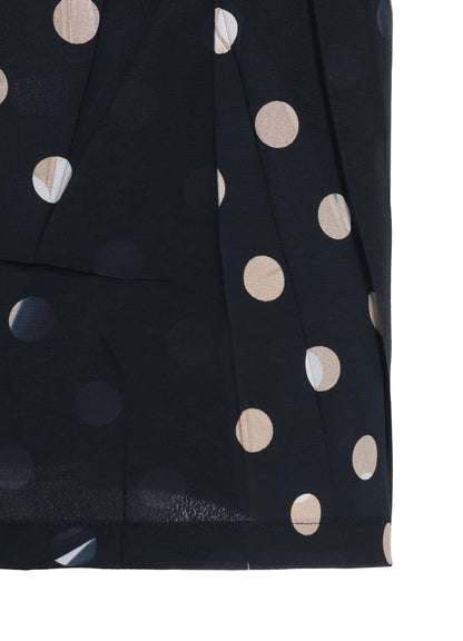POLYESTER DECINE POLKA DOT PRINT SHIRT DRESS