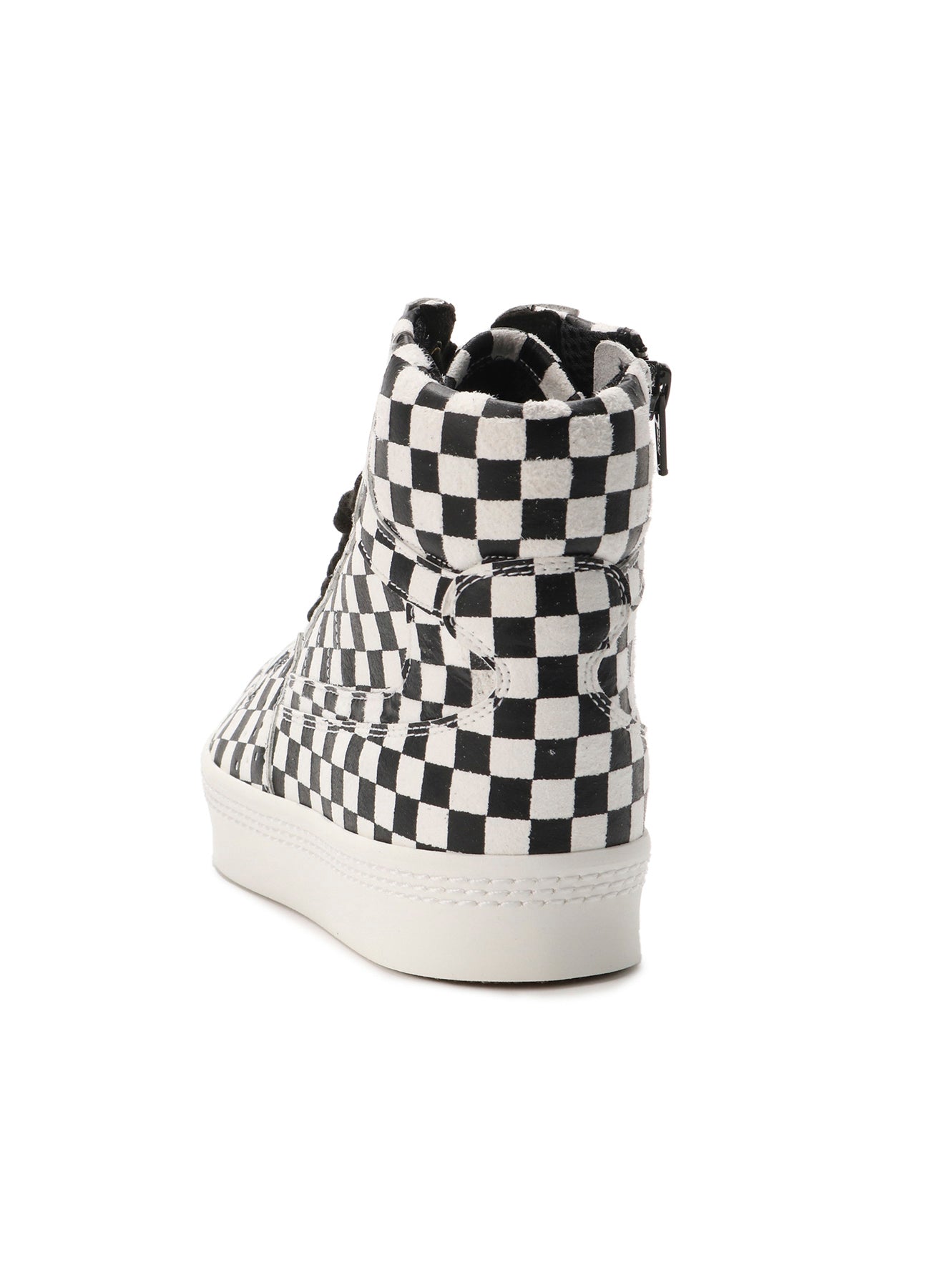 PLAID PATTERN LEATHER BASKET SHOES