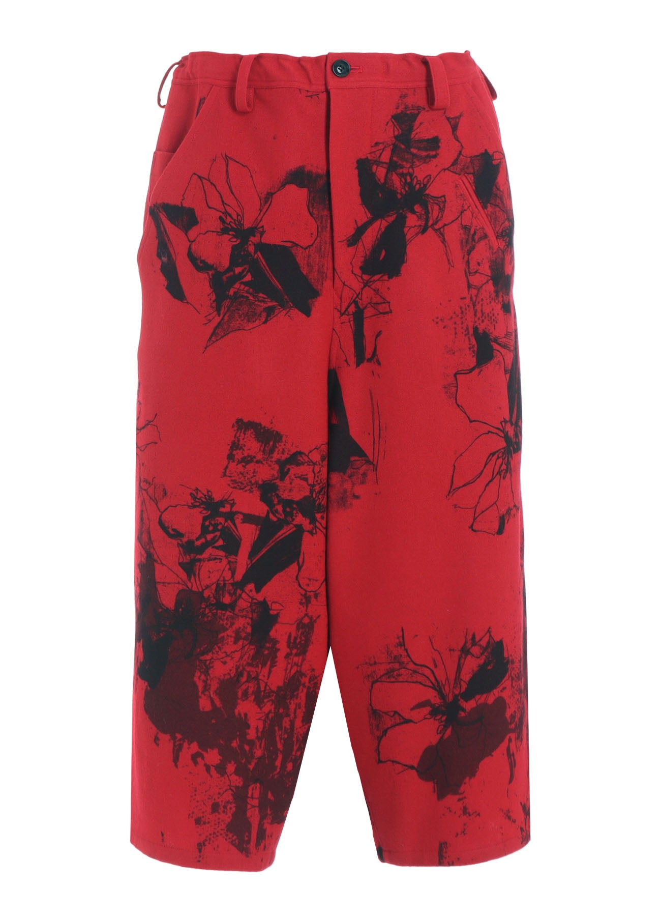 WOOL FLOWER PRINT PANTS