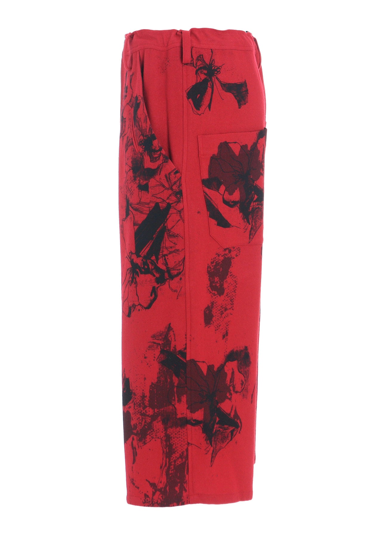 WOOL FLOWER PRINT PANTS