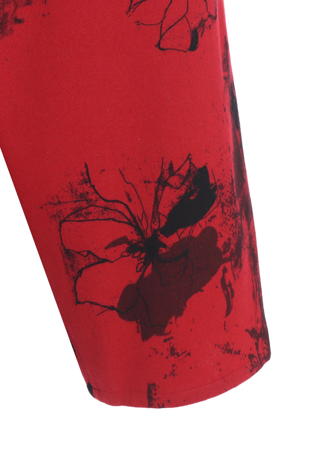 WOOL FLOWER PRINT PANTS