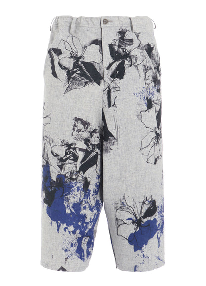 WOOL FLOWER PRINT PANTS