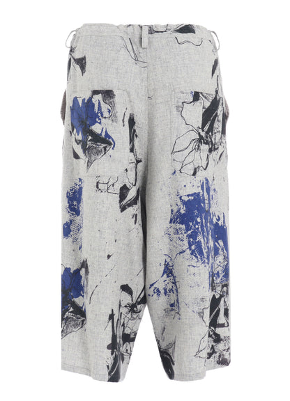 WOOL FLOWER PRINT PANTS
