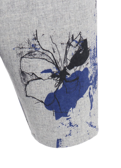 WOOL FLOWER PRINT PANTS