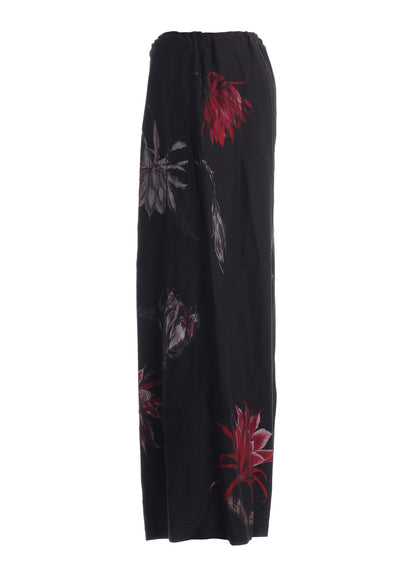 CUPRO DUNGAREE TWILL CACTUS FLOWER PANTS