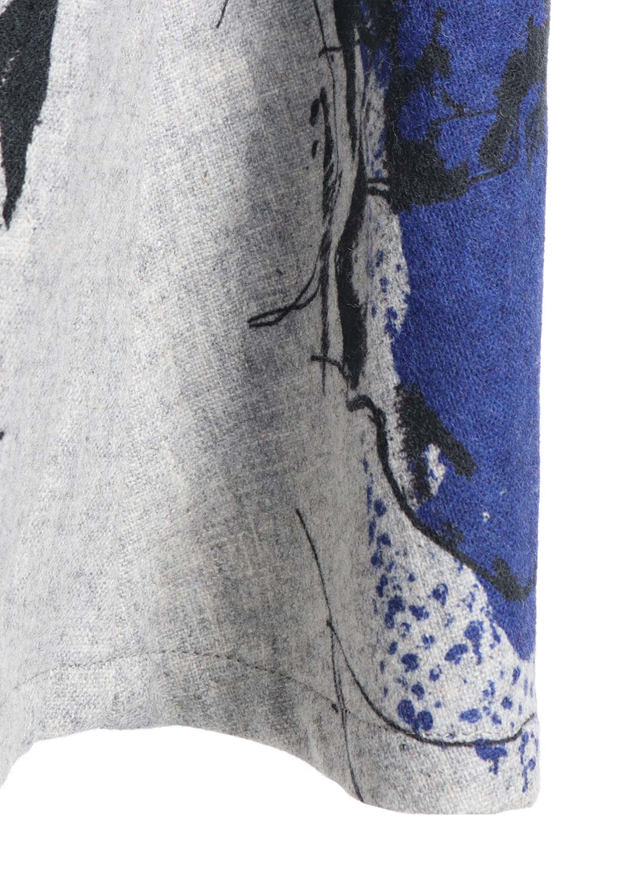 WOOL FLOWER PRINT SKIRT