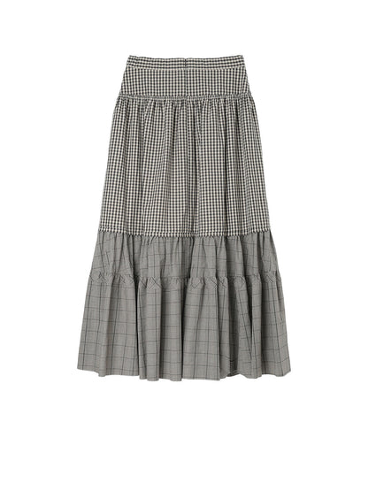 GINGHAM COMBINATION SKIRT