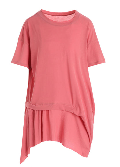 HIGH-TWIST COTTON JERSEY GATHERED T
