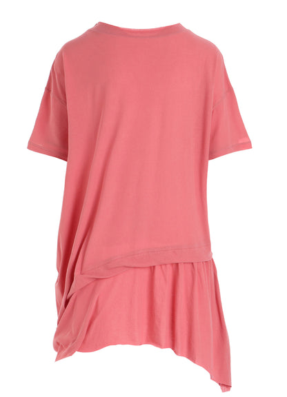 HIGH-TWIST COTTON JERSEY GATHERED T