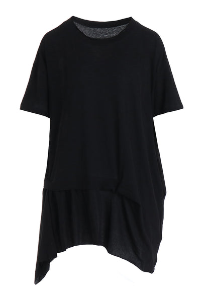 HIGH-TWIST COTTON JERSEY GATHERED T