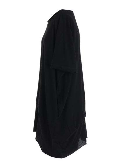 HIGH-TWIST COTTON JERSEY GATHERED T
