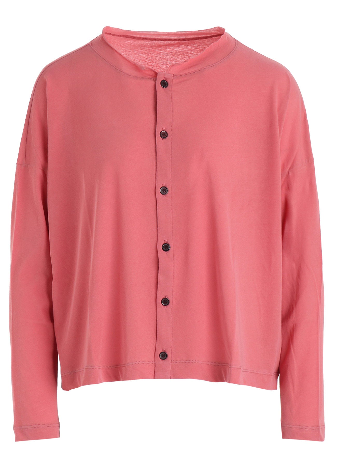 HIGH-TWIST COTTON JERSEY LONG SLEEVE CARDIGAN