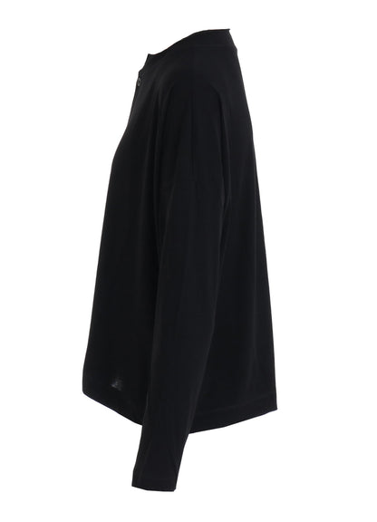 HIGH-TWIST COTTON JERSEY LONG SLEEVE CARDIGAN