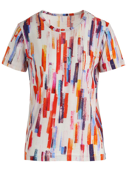 COTTON BRUSH STROKE SHORT SLEEVE T