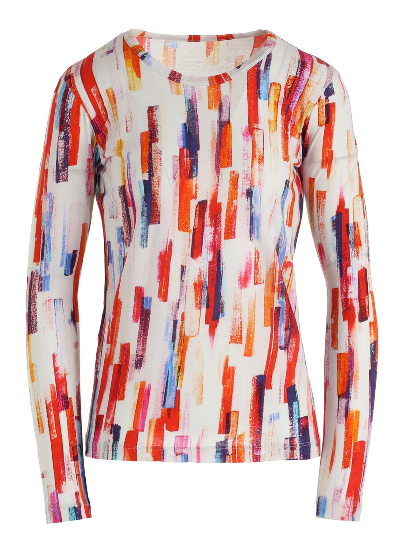 COTTON BRUSH STROKE LONG SLEEVE T