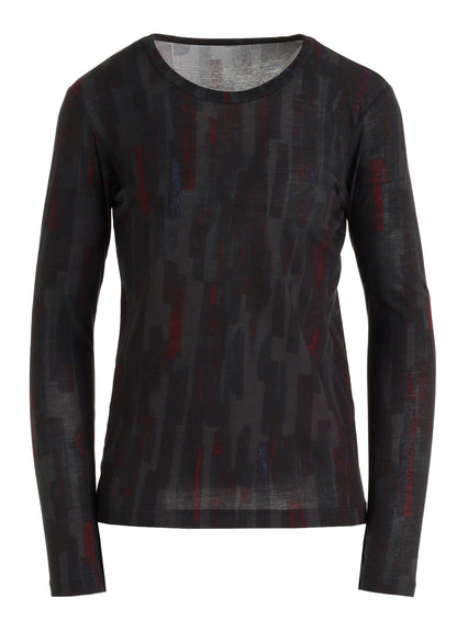 COTTON BRUSH STROKE LONG SLEEVE T