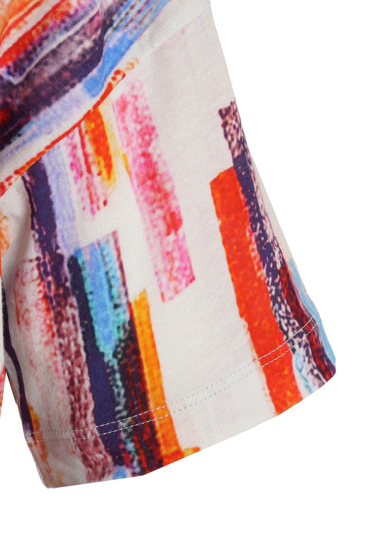 COTTON BRUSH STROKE SHORT SLEEVE CROPPED T
