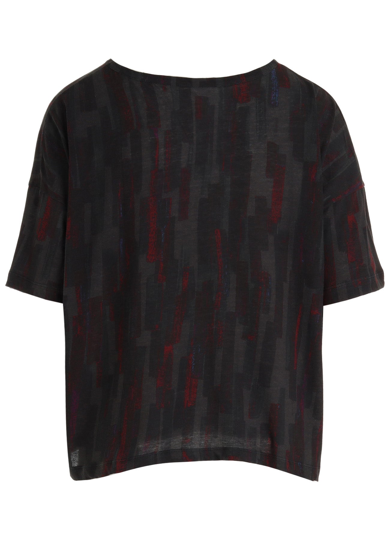 COTTON BRUSH STROKE SHORT SLEEVE CROPPED T