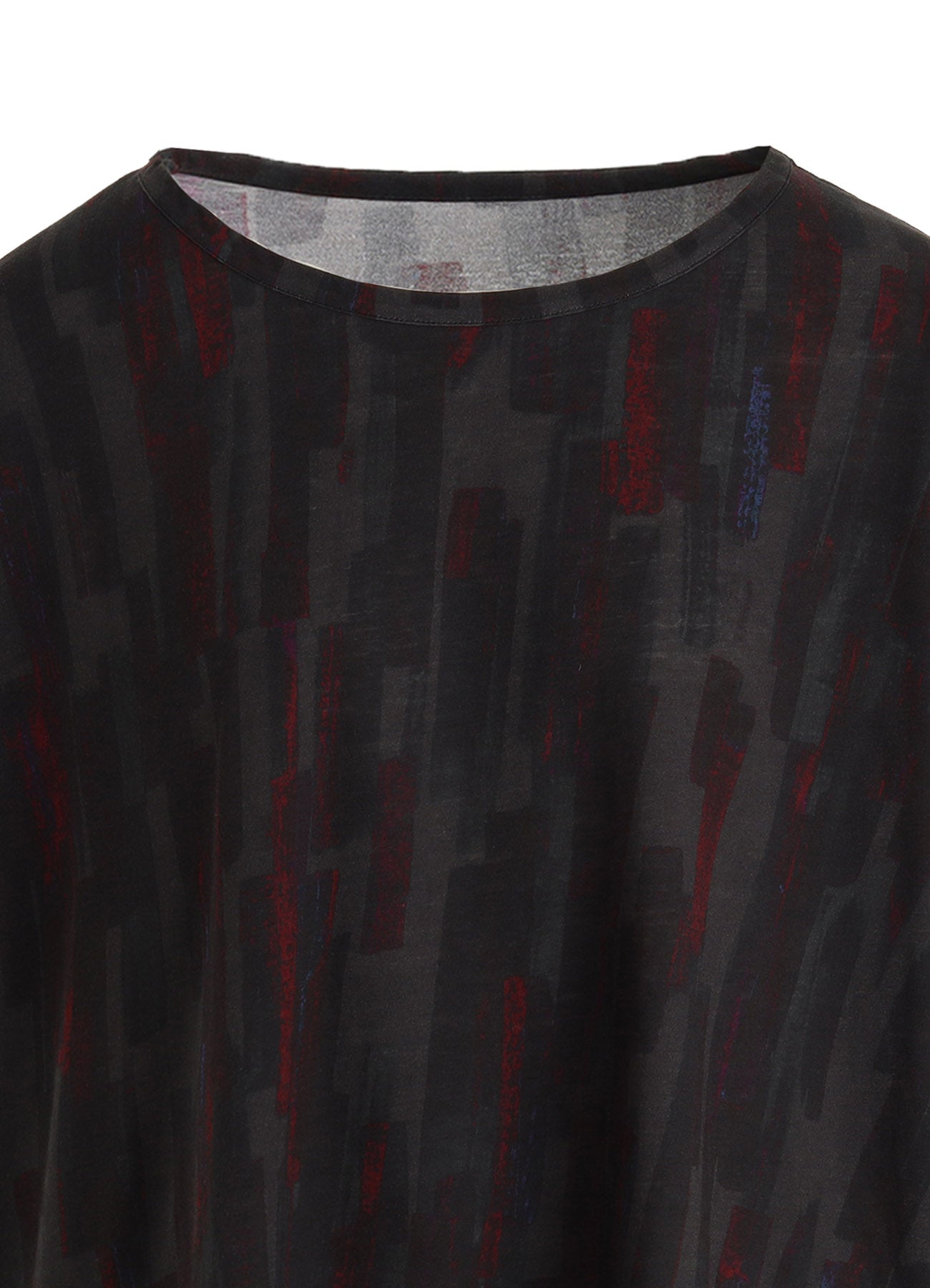 COTTON BRUSH STROKE SHORT SLEEVE CROPPED T