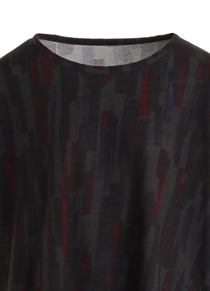 COTTON BRUSH STROKE SHORT SLEEVE CROPPED T