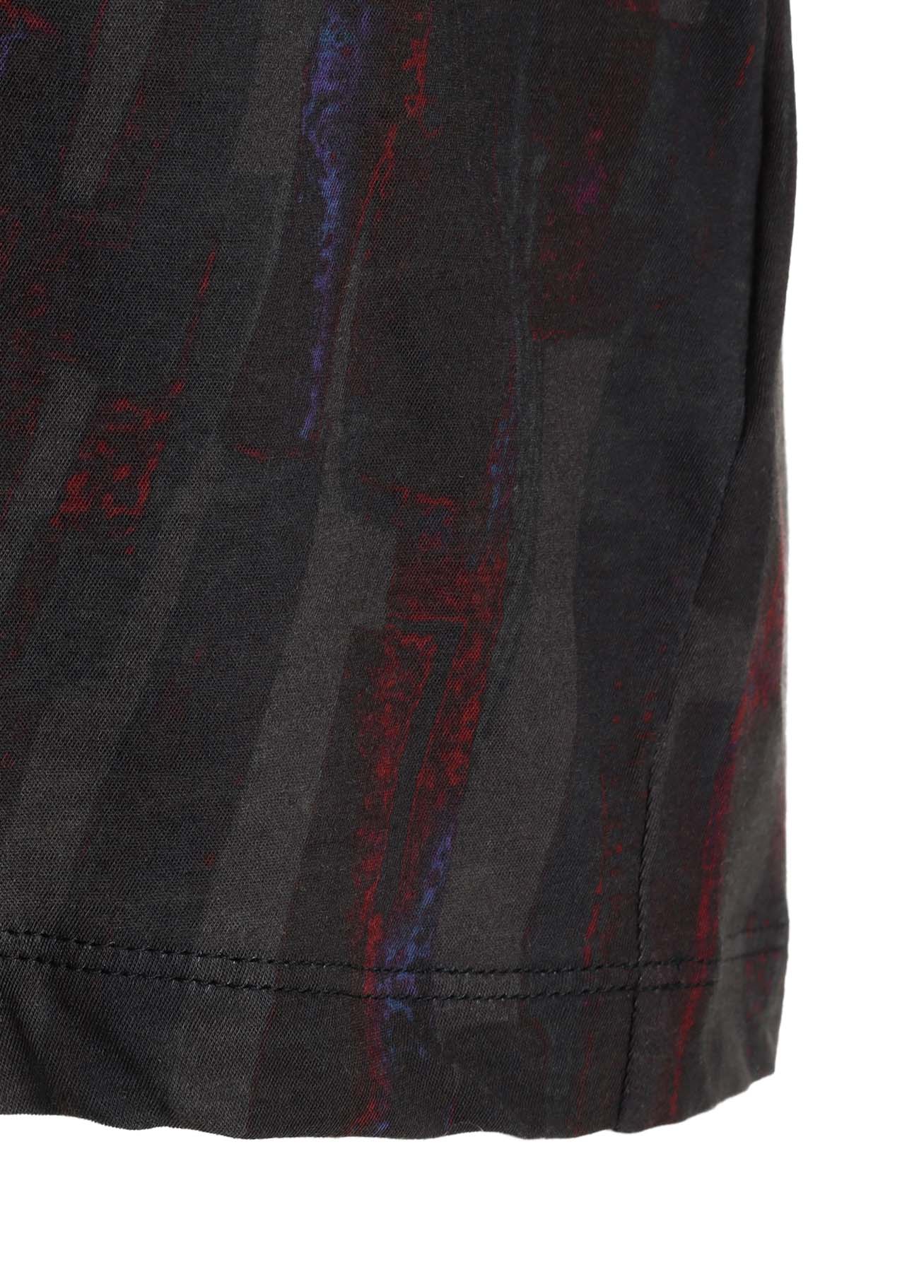 COTTON BRUSH STROKE SHORT SLEEVE CROPPED T