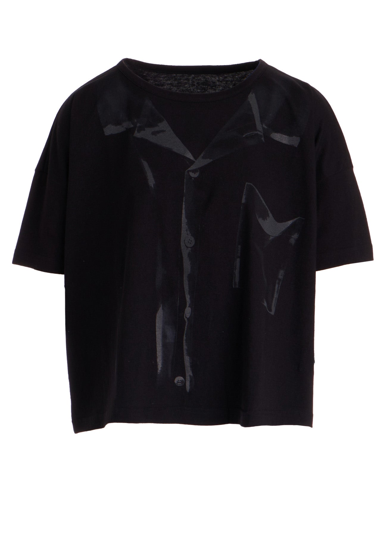 TROMPE L'OEIL HALF SLEEVE CROPPED TEE – THE SHOP YOHJI YAMAMOTO