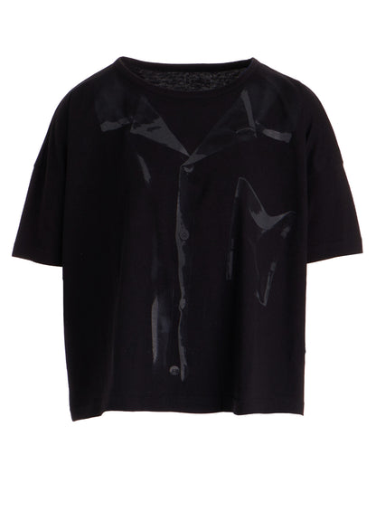 TROMPE L'OEIL HALF SLEEVE CROPPED TEE