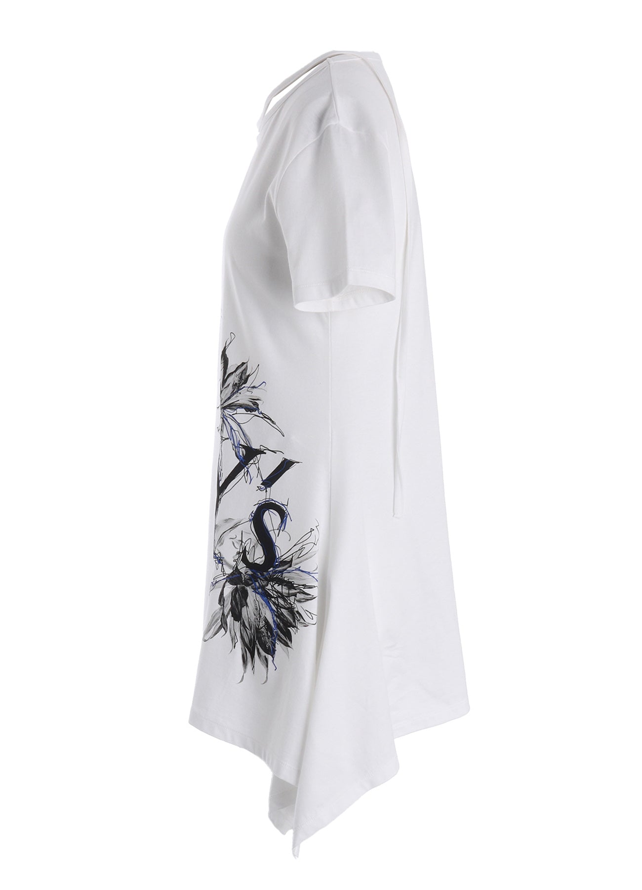 CACTUS FLOWER PRINT HALF SLEEVE DRAPE T
