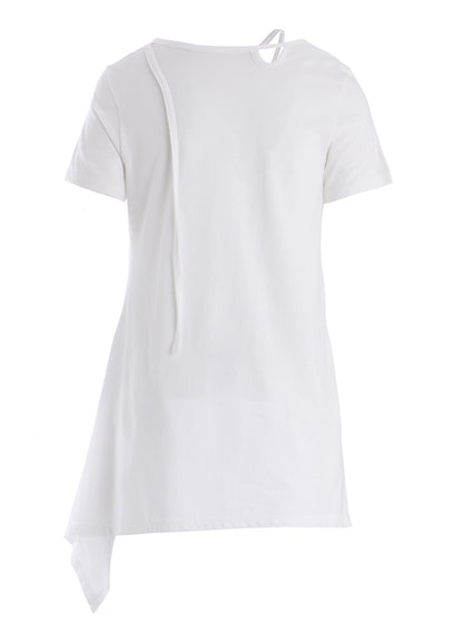 CACTUS FLOWER PRINT HALF SLEEVE DRAPE T