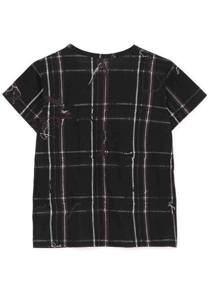 TWISTED CHECK ROUND NECK SHORT SLEEVE