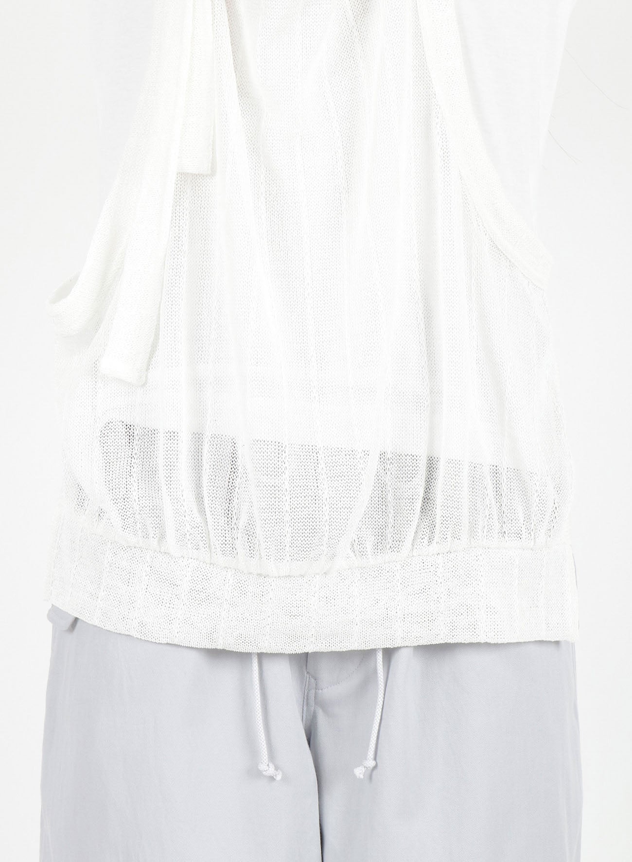 PLAIN STITCH x FAUX LINEN APRON HALF SLEEVE T