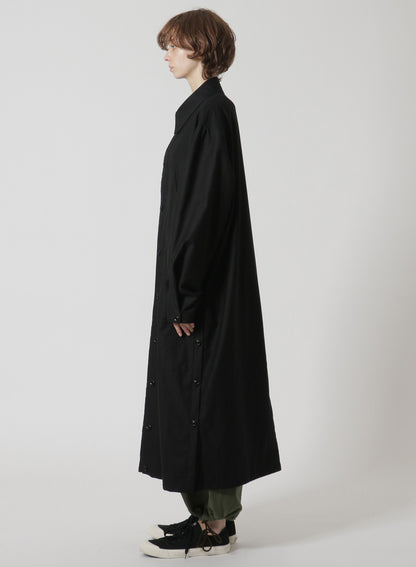 [Y's-Black Name]BLACK TWILL SIDE VENT WORK SHIRT COAT