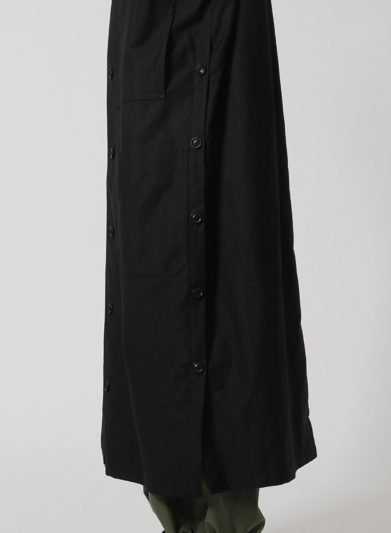 [Y's-Black Name]BLACK TWILL SIDE VENT WORK SHIRT COAT