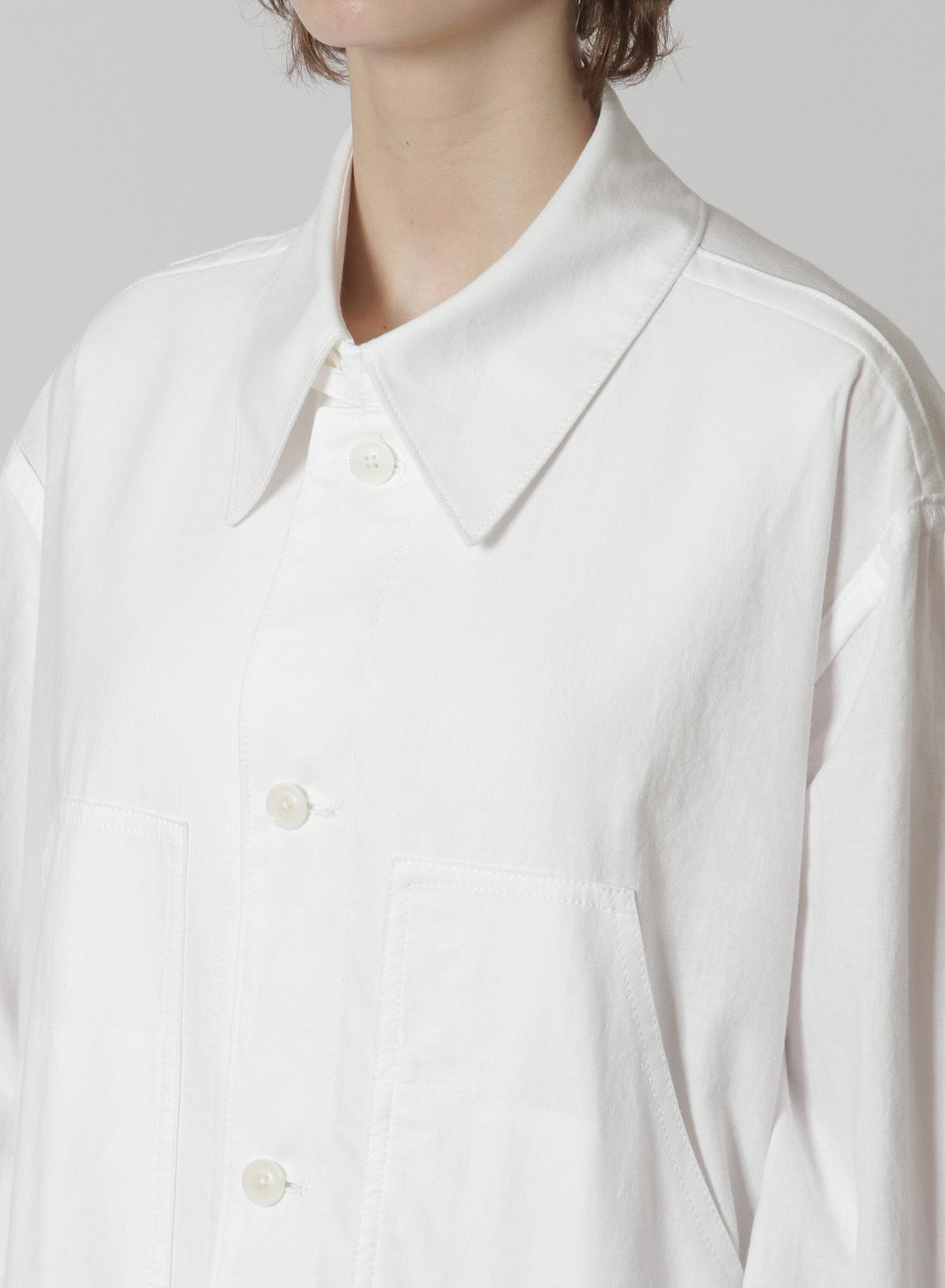 [Y's-Black Name]KHADI SIDE VENT WORK SHIRT COAT