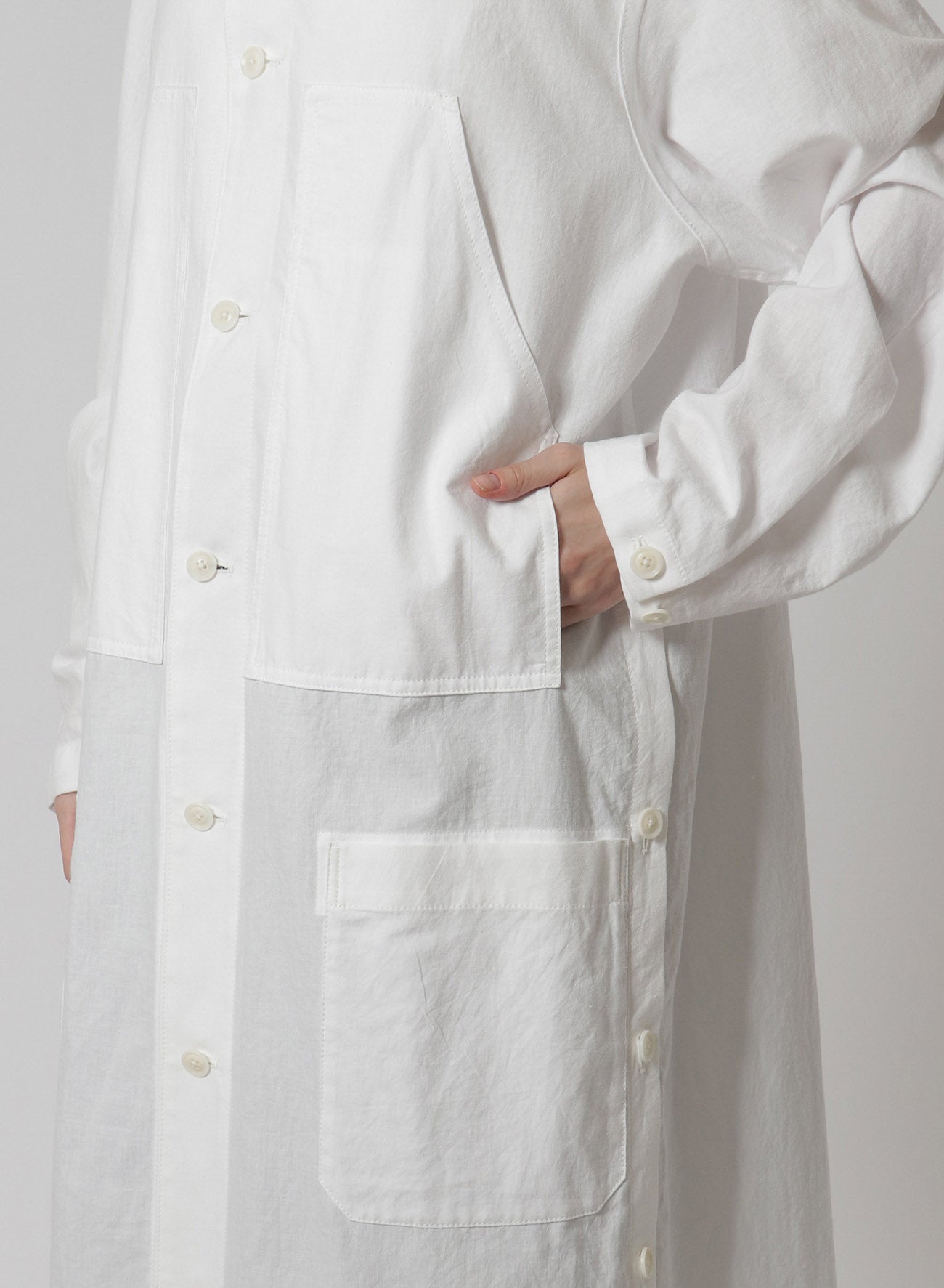 [Y's-Black Name]KHADI SIDE VENT WORK SHIRT COAT