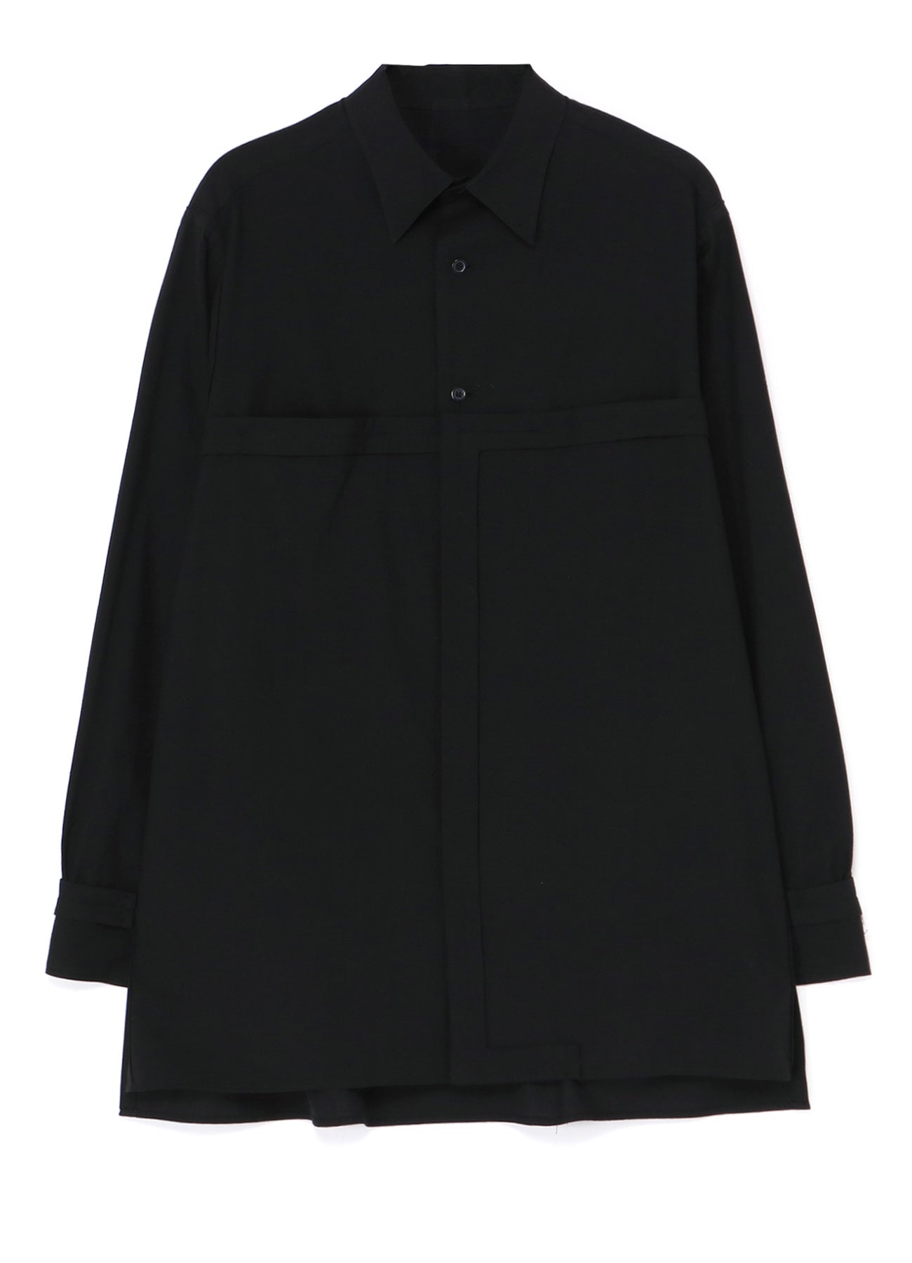 [Y's-Black Name]KHADI TAPE FLAP POCKET SHIRT