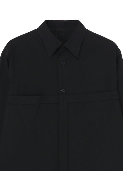 [Y's-Black Name]KHADI TAPE FLAP POCKET SHIRT