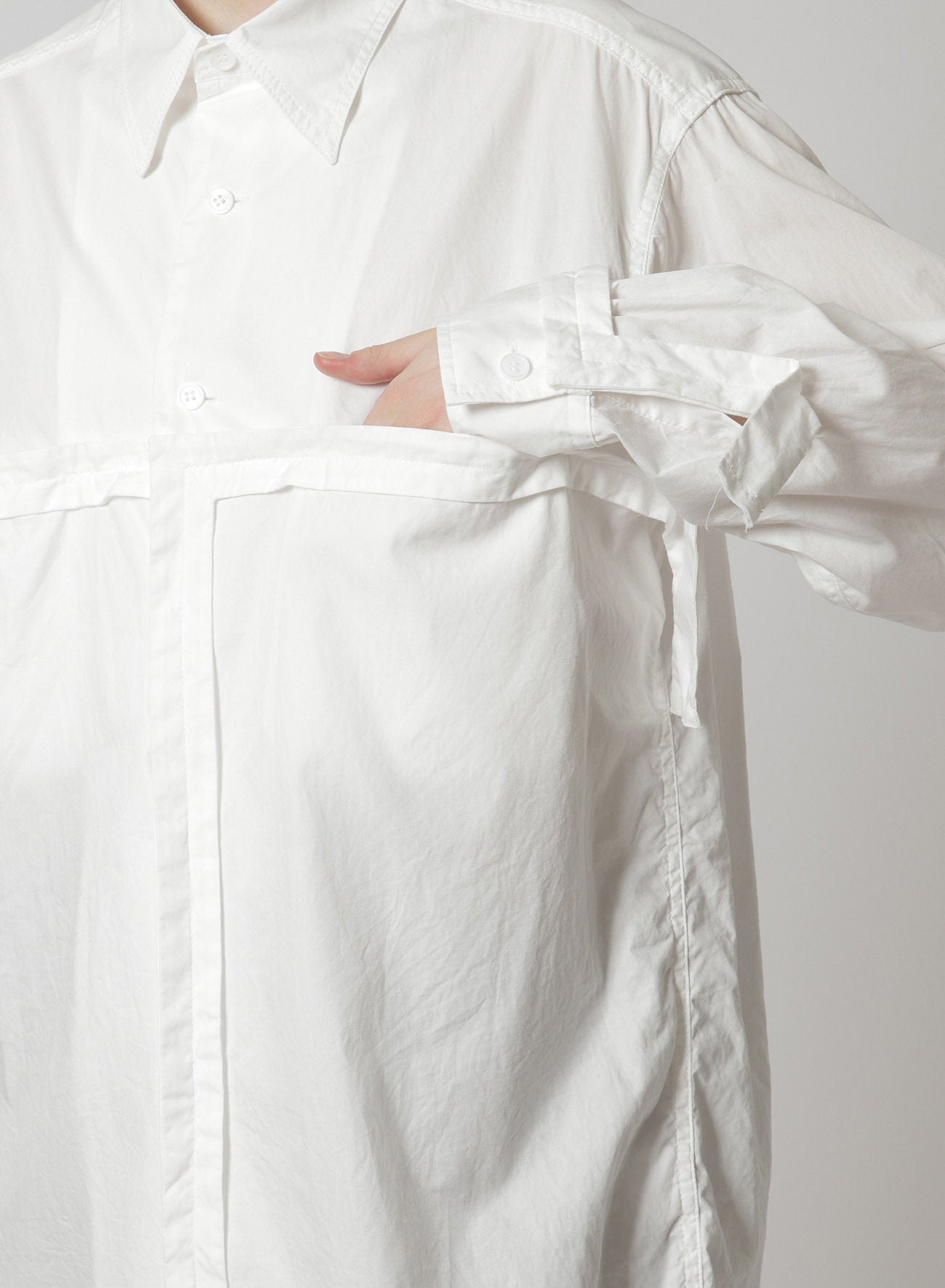 [Y's-Black Name]COTTON TAPE FLAP POCKET SHIRT